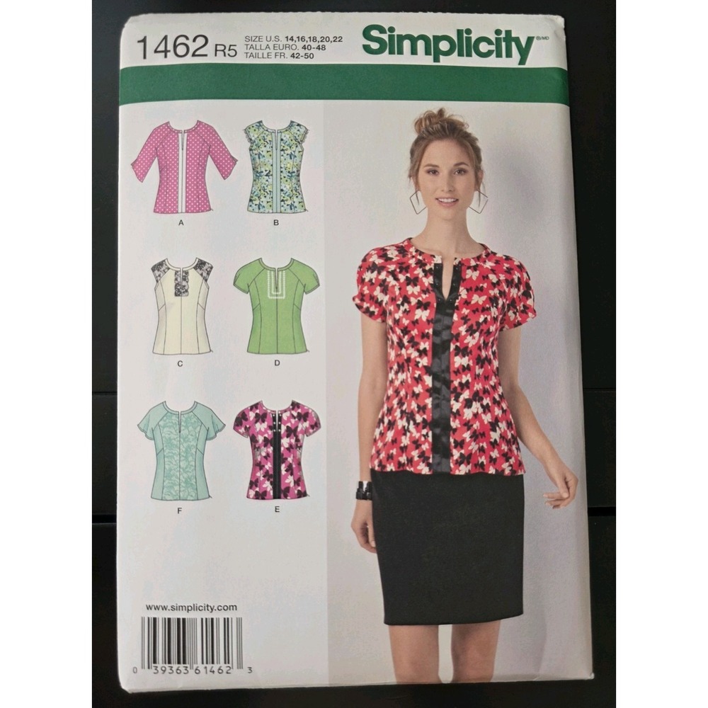 Simplicity 1462 Women's Top Shirt Pattern UNCUT Plus Size 14 16 18 20 22 (200)